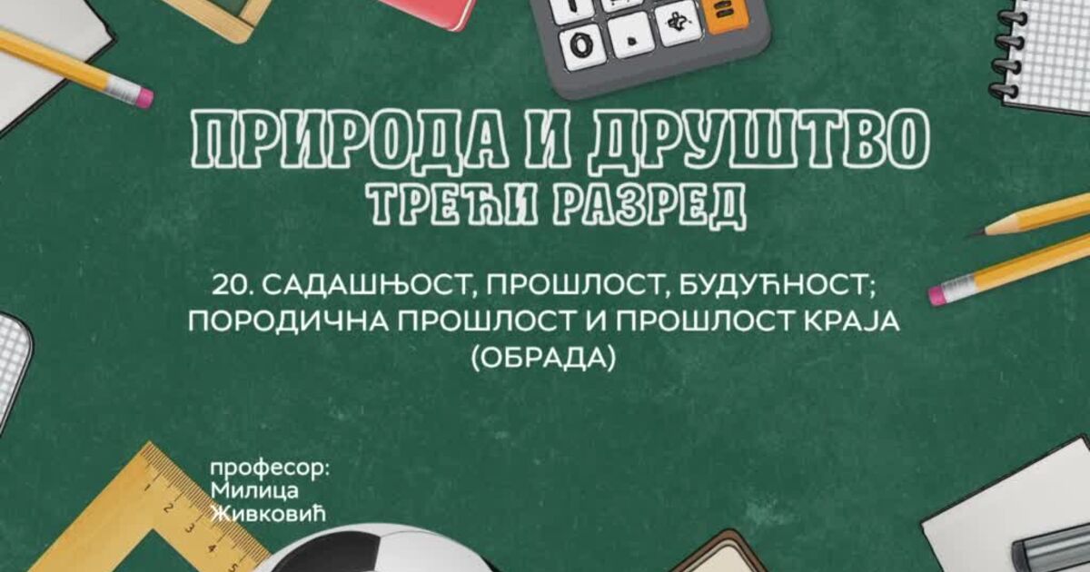 OŠ3 – Priroda i društvo, 20. čas: Sadašnjost, prošlost, budućnost ...