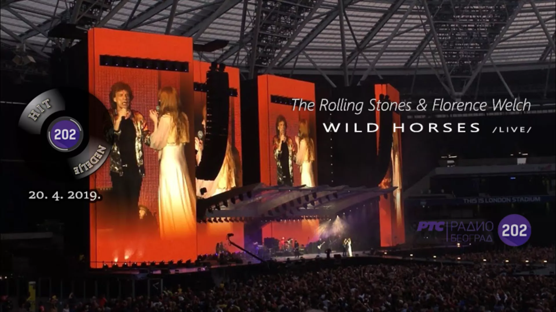 THE ROLLING STONES - Wild Horses (Live f FLORENCE WELCH) / Hit nedelje - 20. 4. 2019.