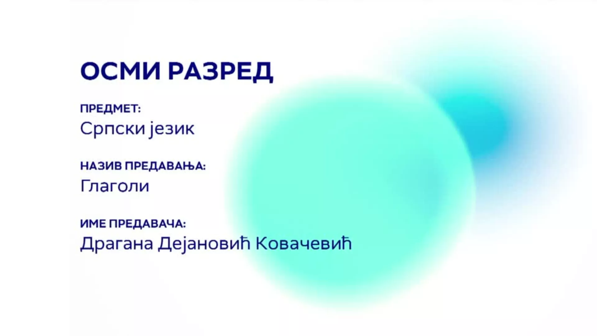 ОШ8 – Српски језик: Глаголи