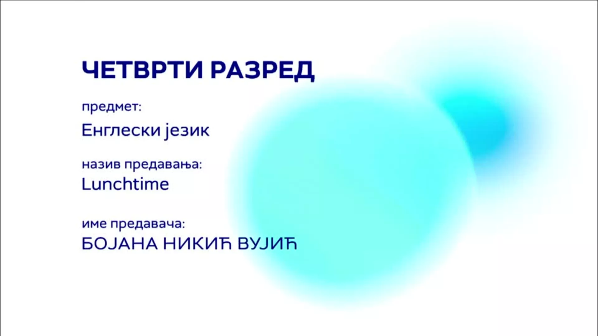 ОШ4 – Енглески језик: Lunchtime