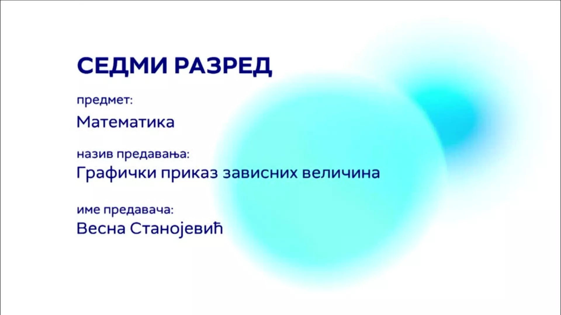 ОШ7 – Математика: Графички приказ зависних величина
