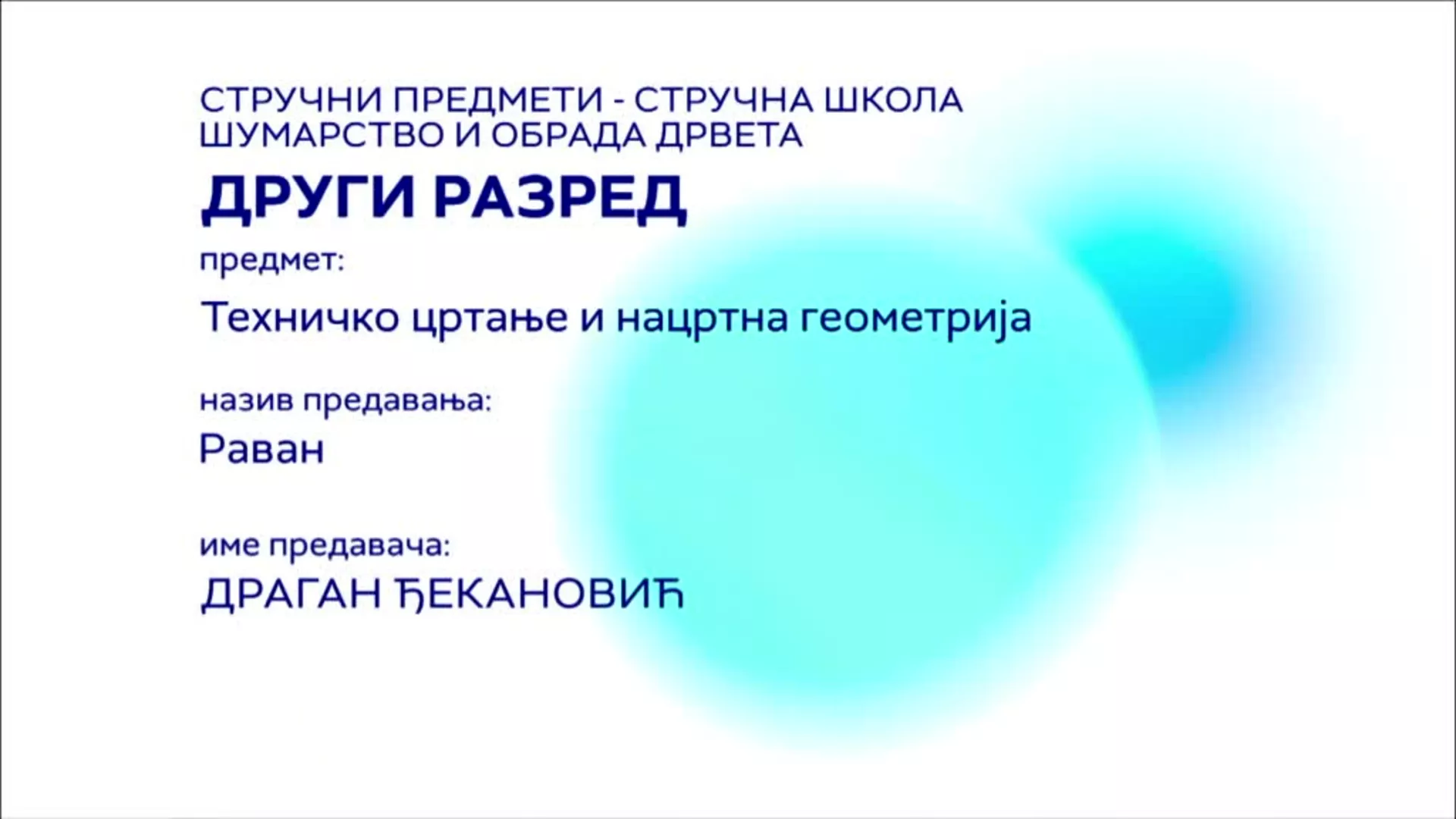 СШ2 – Техничко цртање и нацртна геометрија: Раван