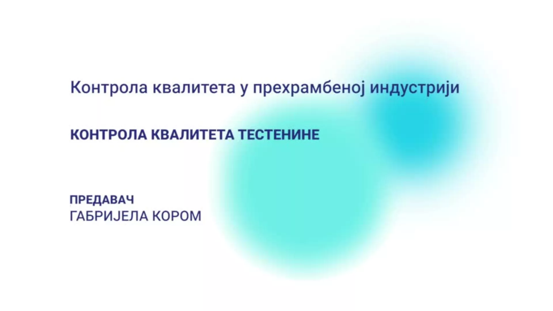 ДО – Контрола квалитета у прехрамбеној индустрији: Контрола квалитета тестенине