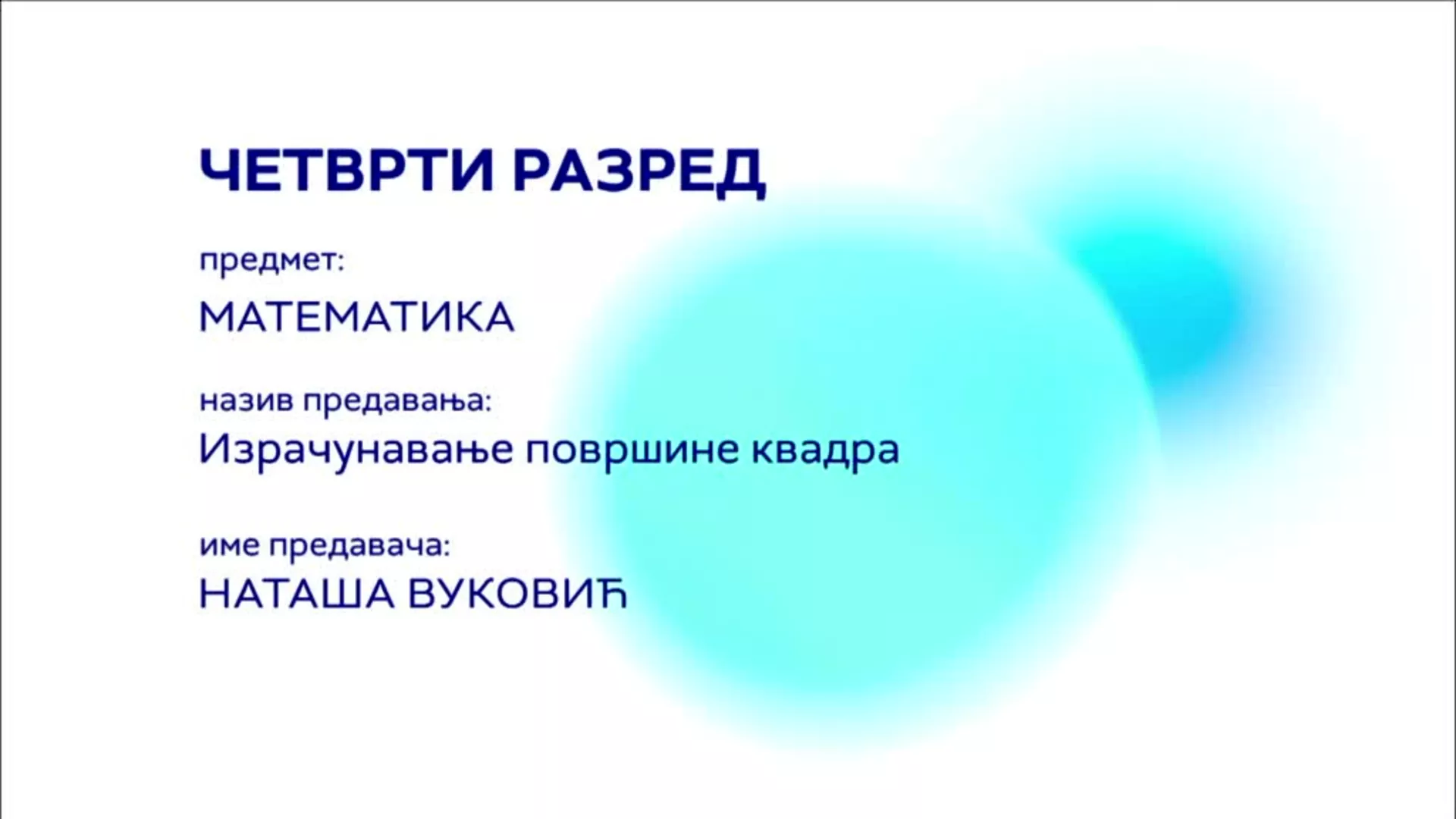 ОШ4 – Математика: Израчунавање површине квадра