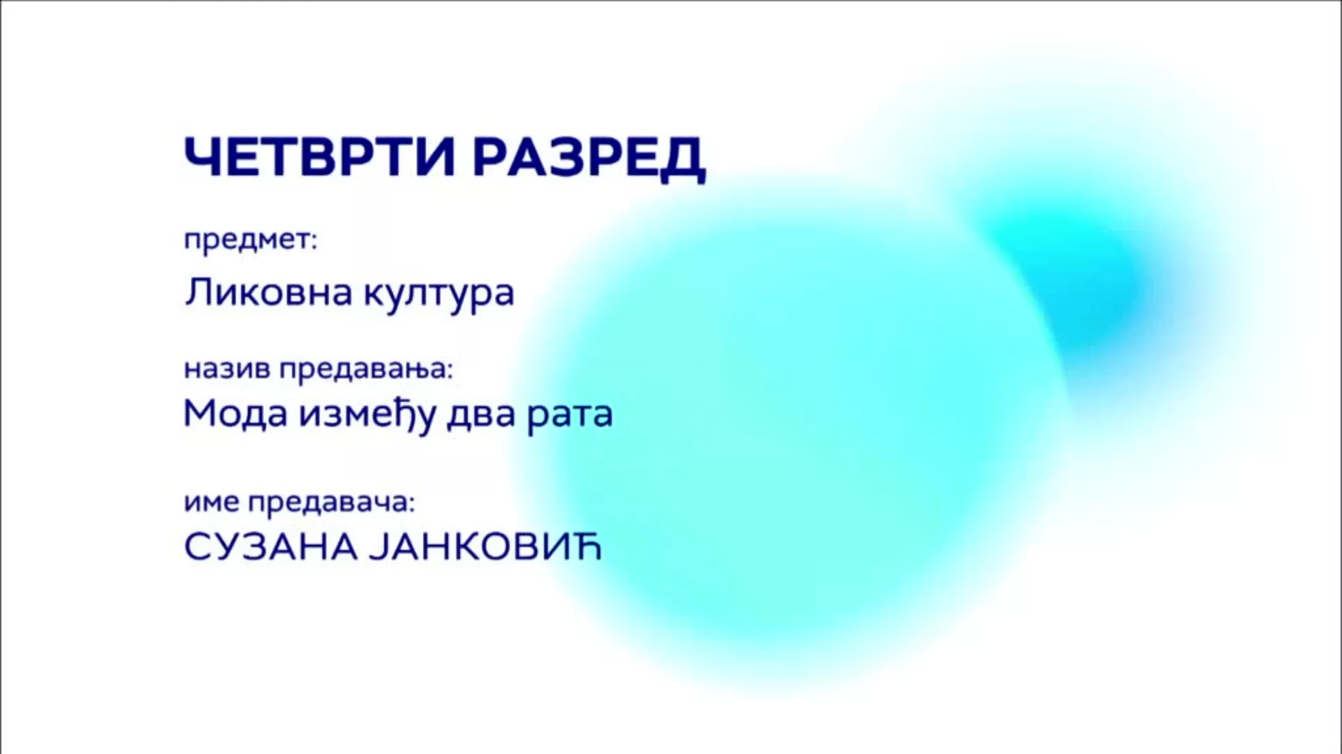 ОШ4 – Ликовна култура: Мода између два рата