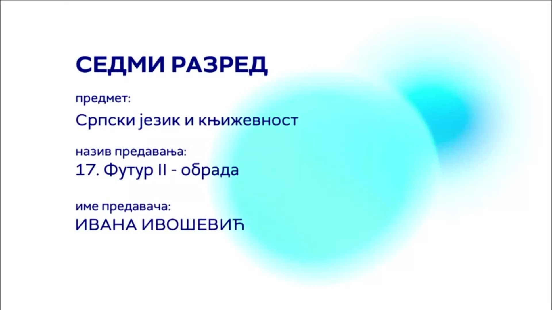ОШ7 – Српски језик и књижевност, 17. час: Футур II (обрада)