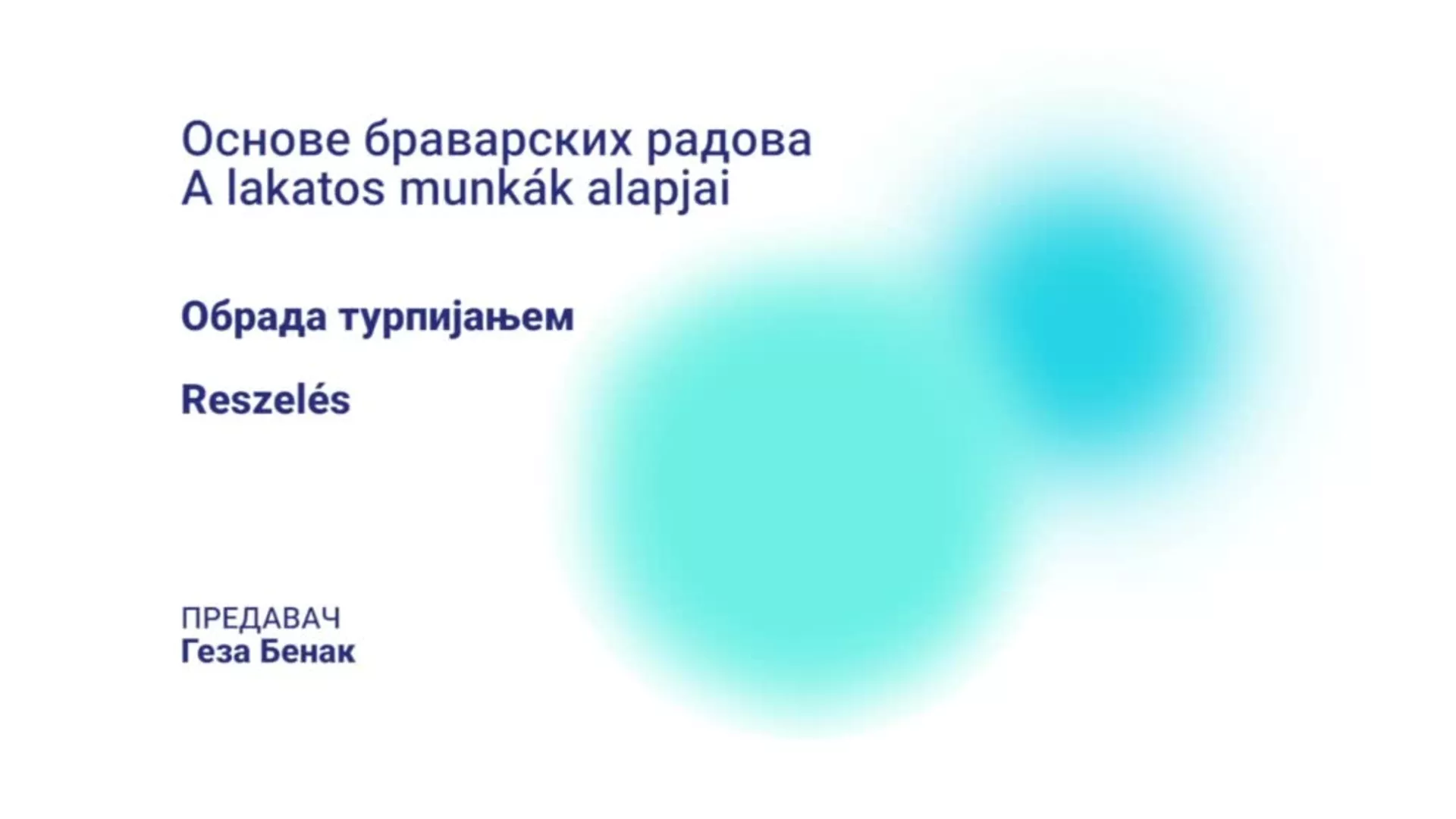 ДО – СУТШИС149 – Основе браварских радова: Обрада турпијањем (мађарски језик)