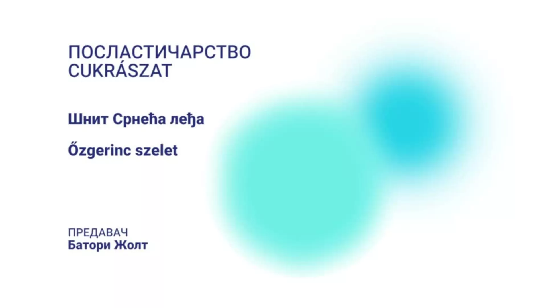 ДО – БЕЕТШ104 – Посластичарство: Шнит Срнећа леђа (мађарски језик)