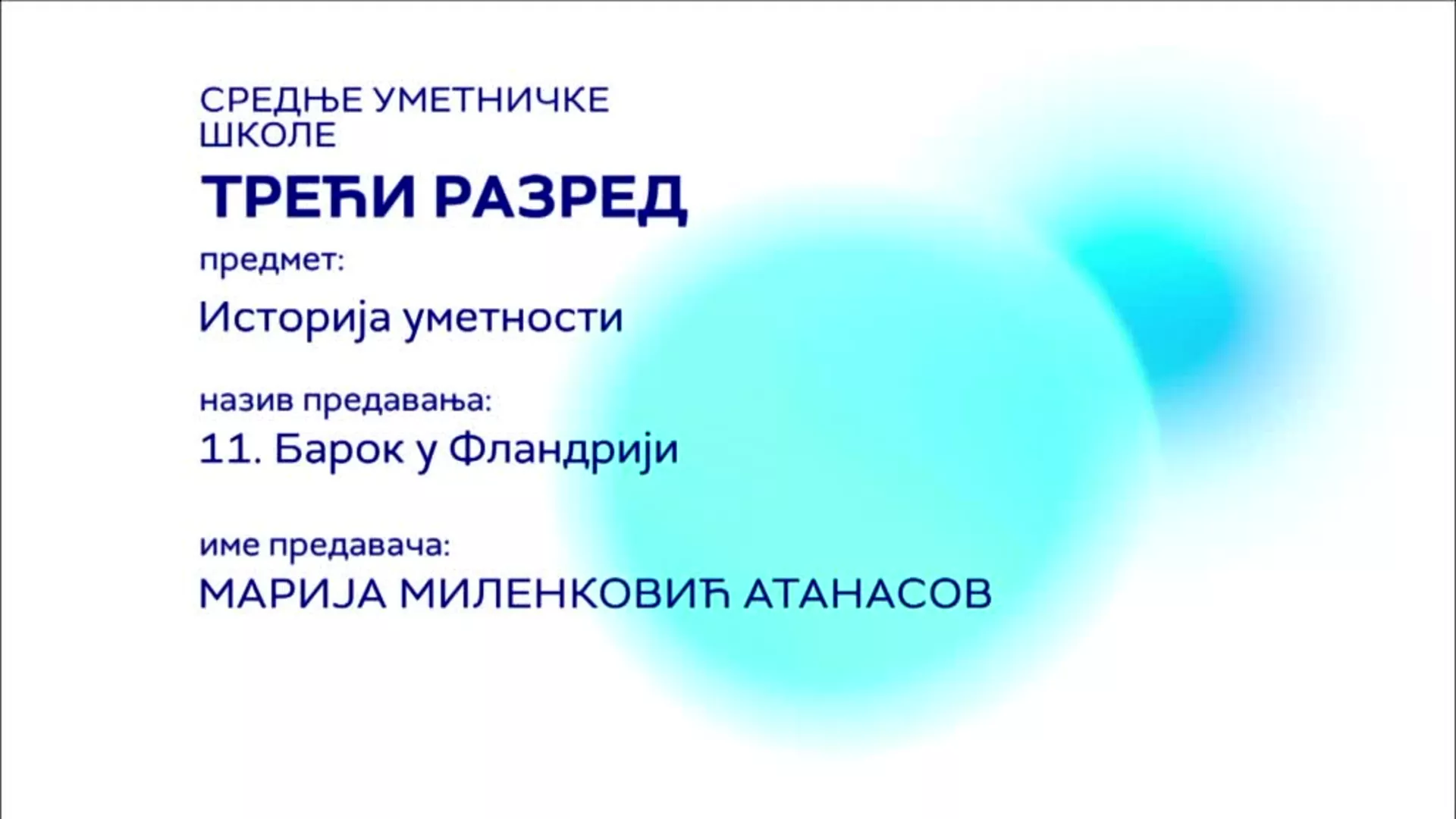 СШ3 – Историја уметности, 11. час: Барок у Фландрији