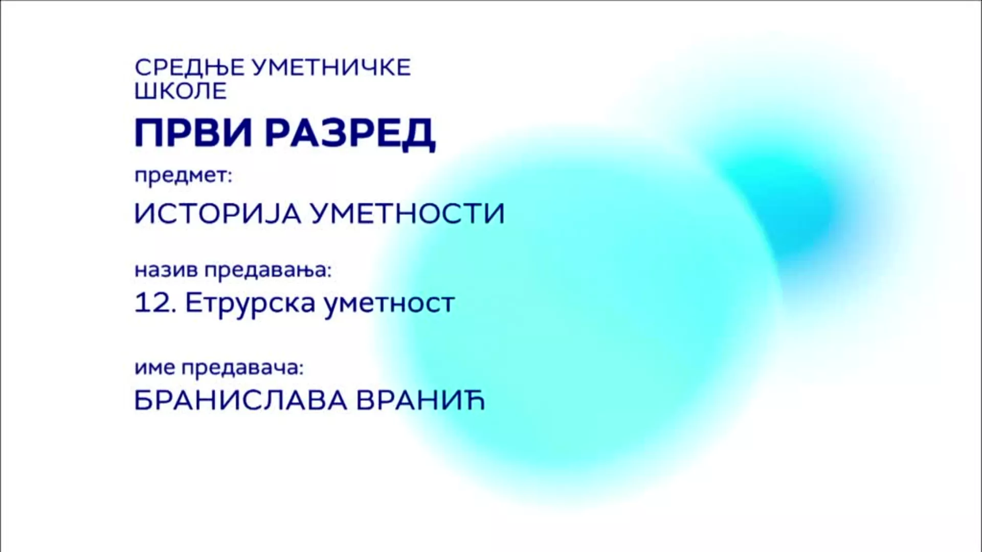СШ1 – Историја уметности, 12. час: Етрурска уметност