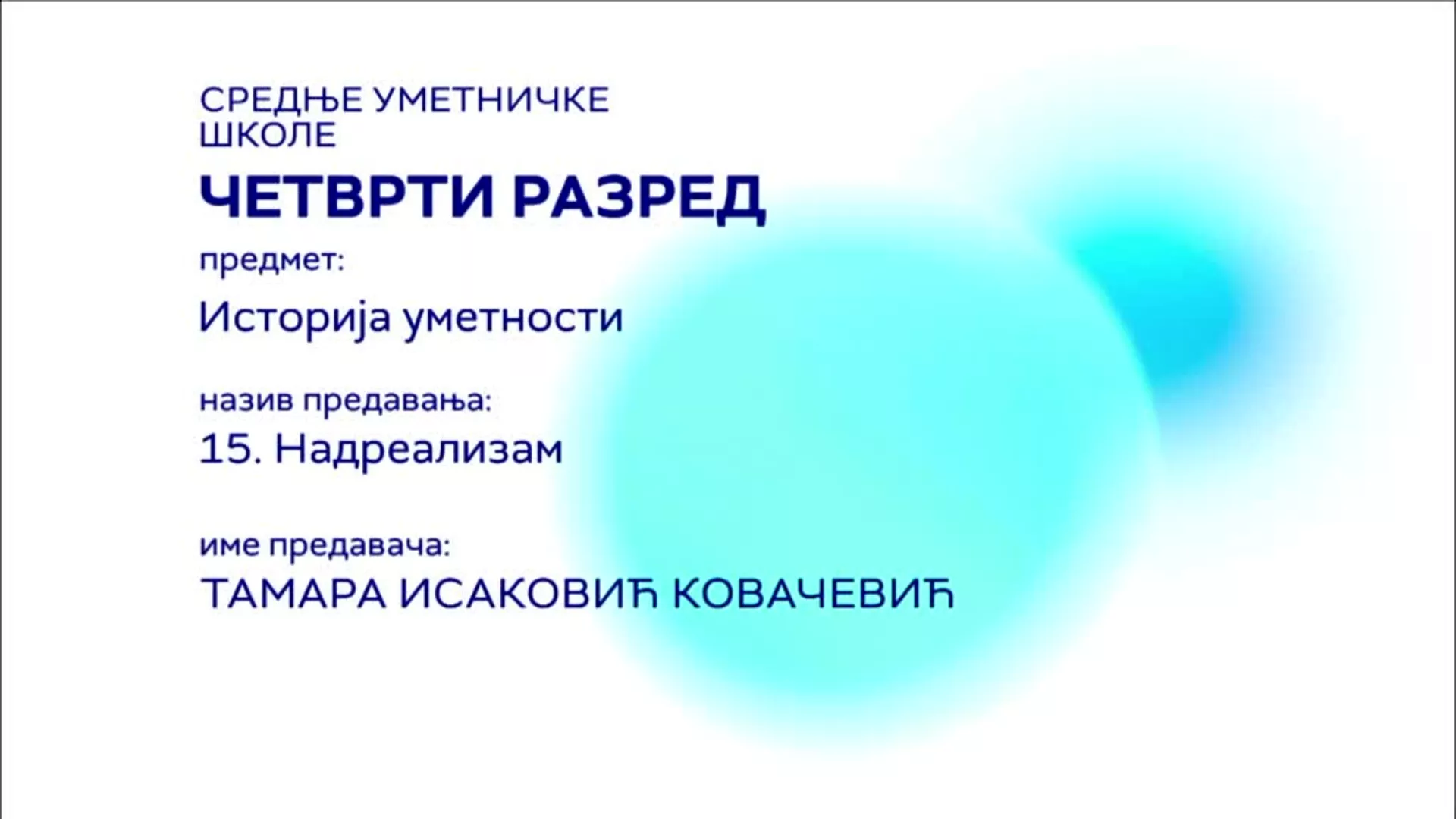 СШ4 – Историја уметности, 15. час: Надреализам