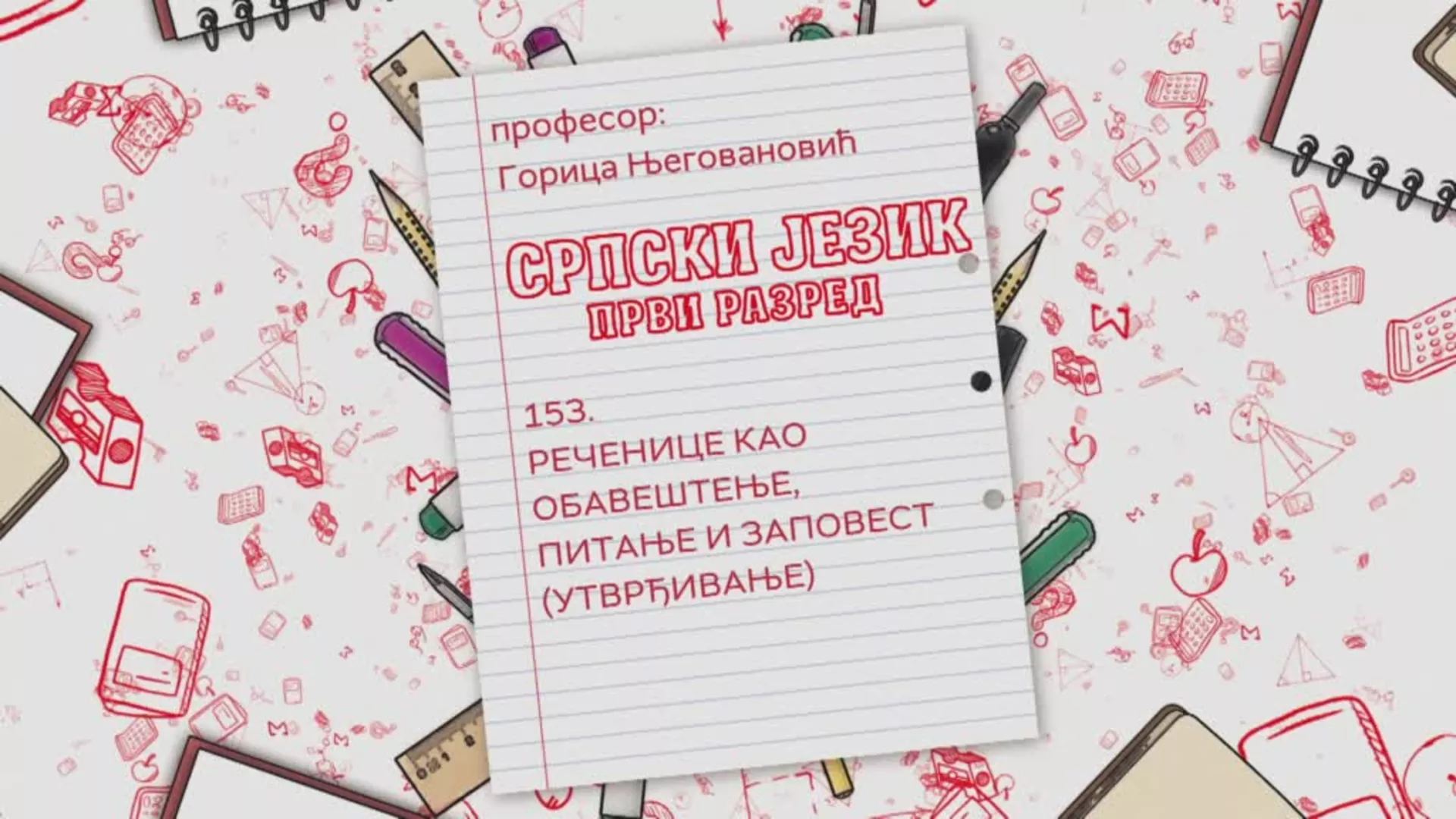 ОШ1 – Српски језик, 153. час: Реченице као обавештење, питање и заповест (утврђивање)