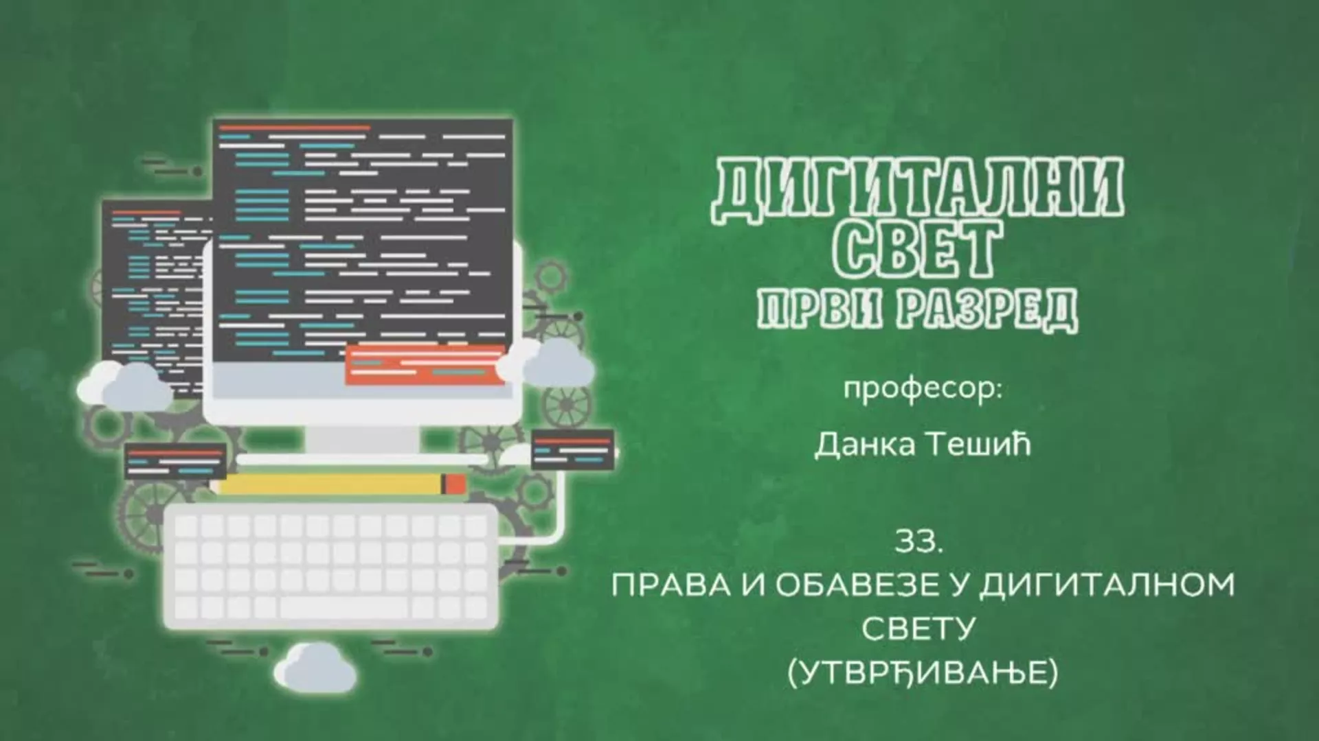 ОШ1 – Дигитални свет, 33. час: Права и обавезе у дигиталном свету (утврђивање)