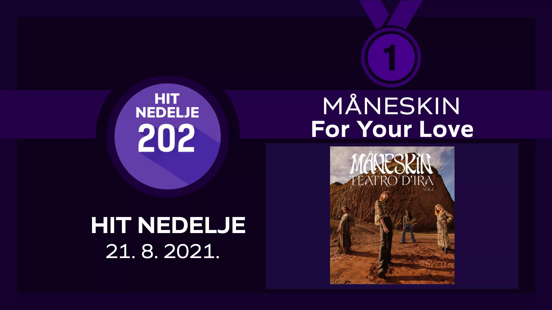 Måneskin – For Your Love / Хит недеље – 21. 8. 2021.