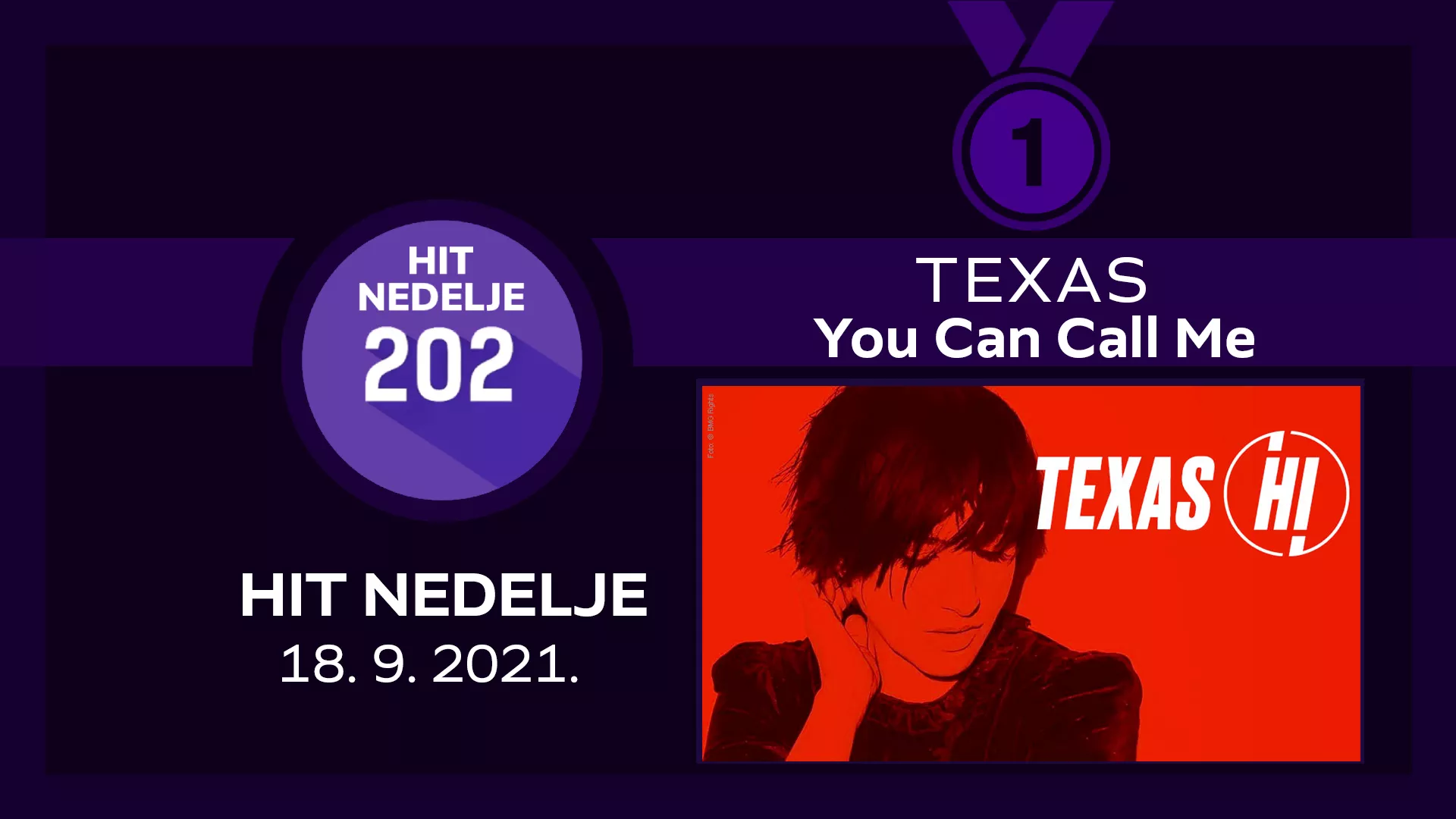 Texas - You Can Call Me / Хит недеље – 18. 9. 2021.