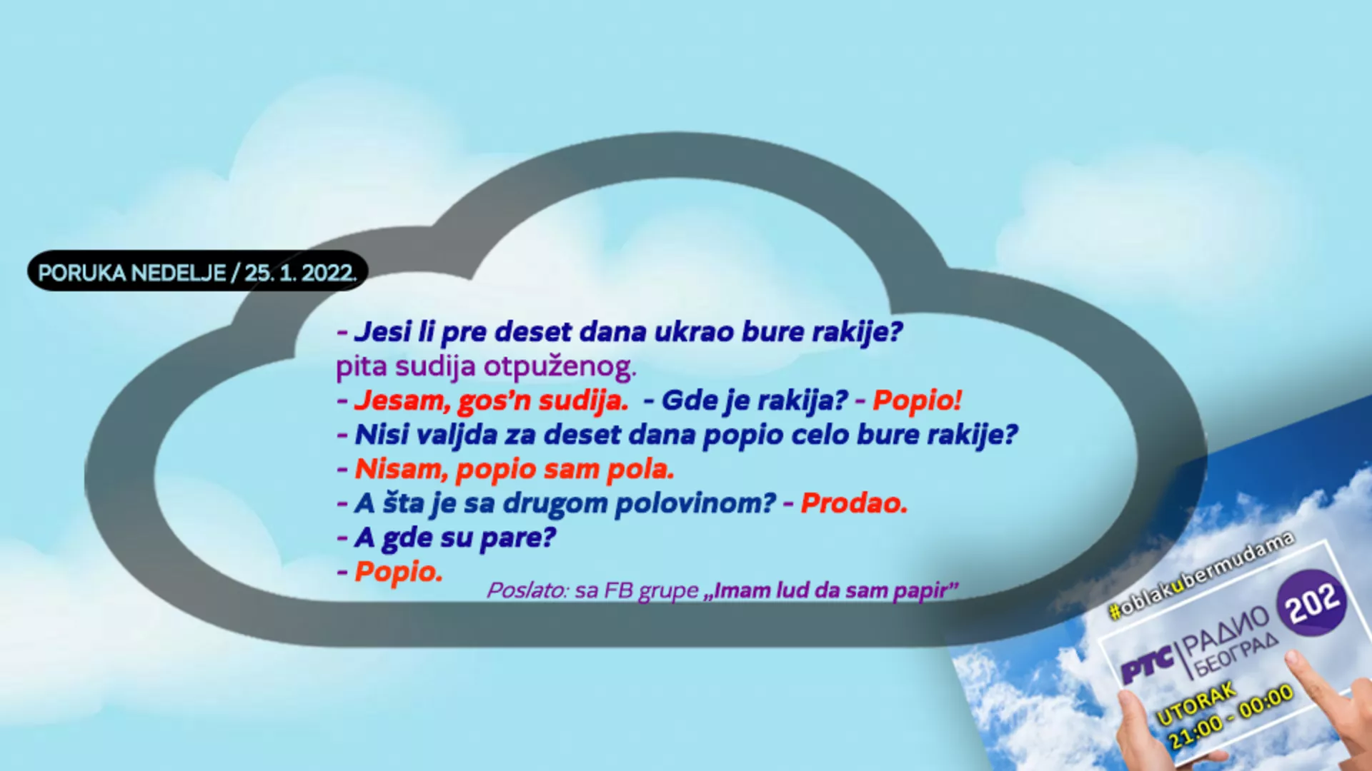 Облак у бермудама –  25. 1. 2022.