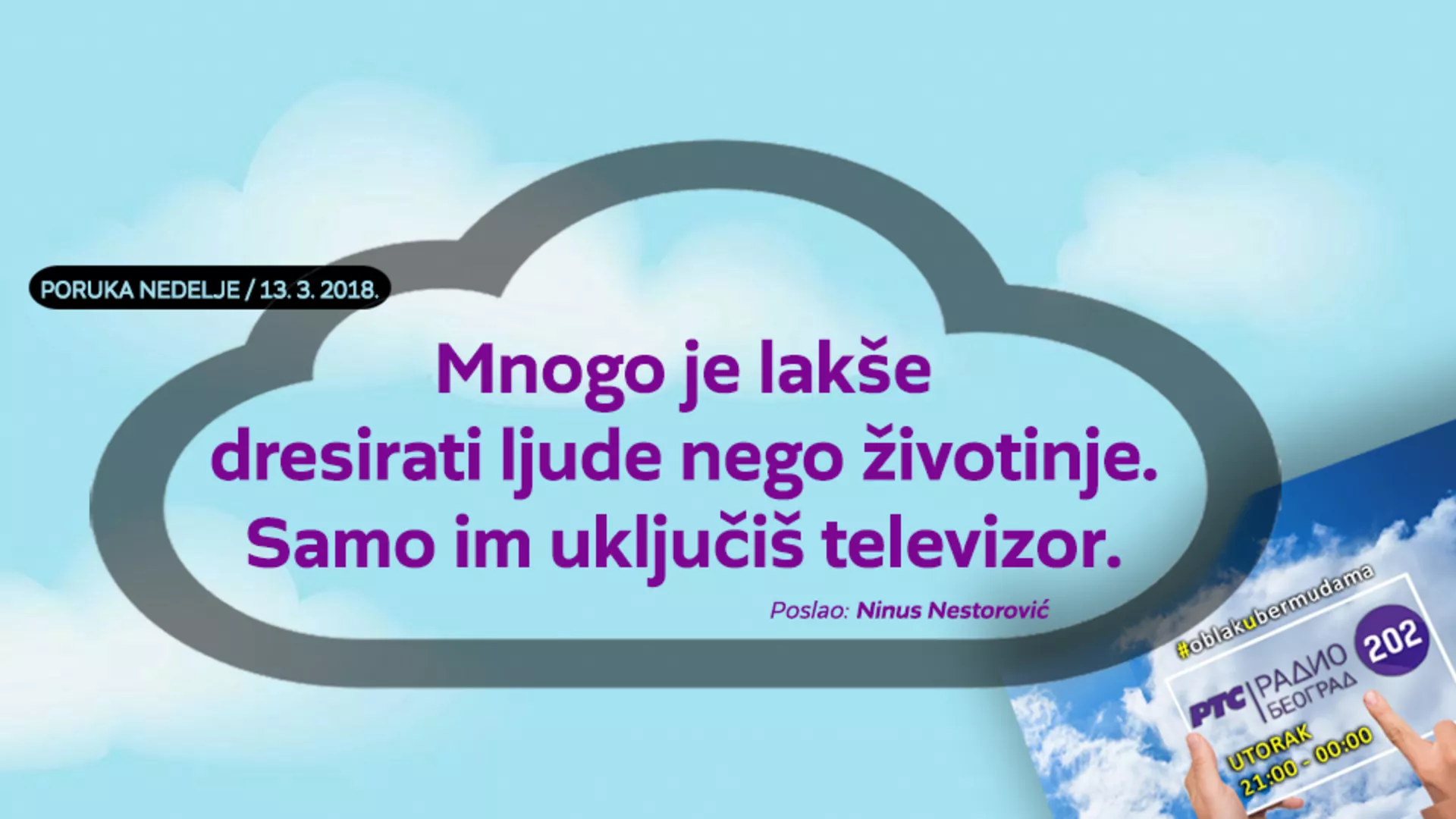 Облак у бермудама – 13. 3. 2018.