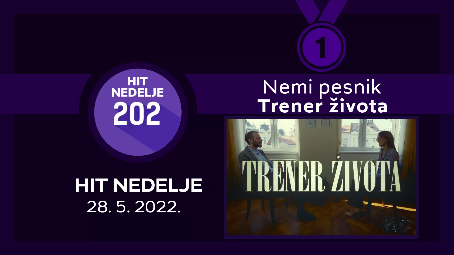Неми песник – Тренер живота / Хит недеље – 28. 5. 2022.