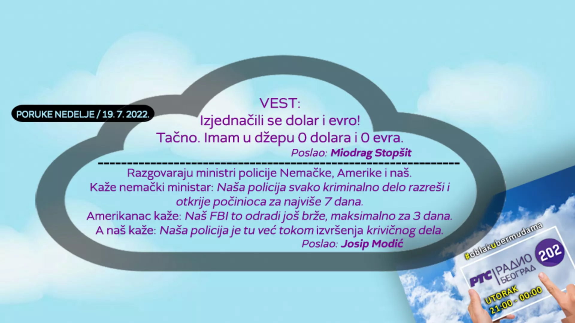 Облак у бермудама –  19. 7. 2022.