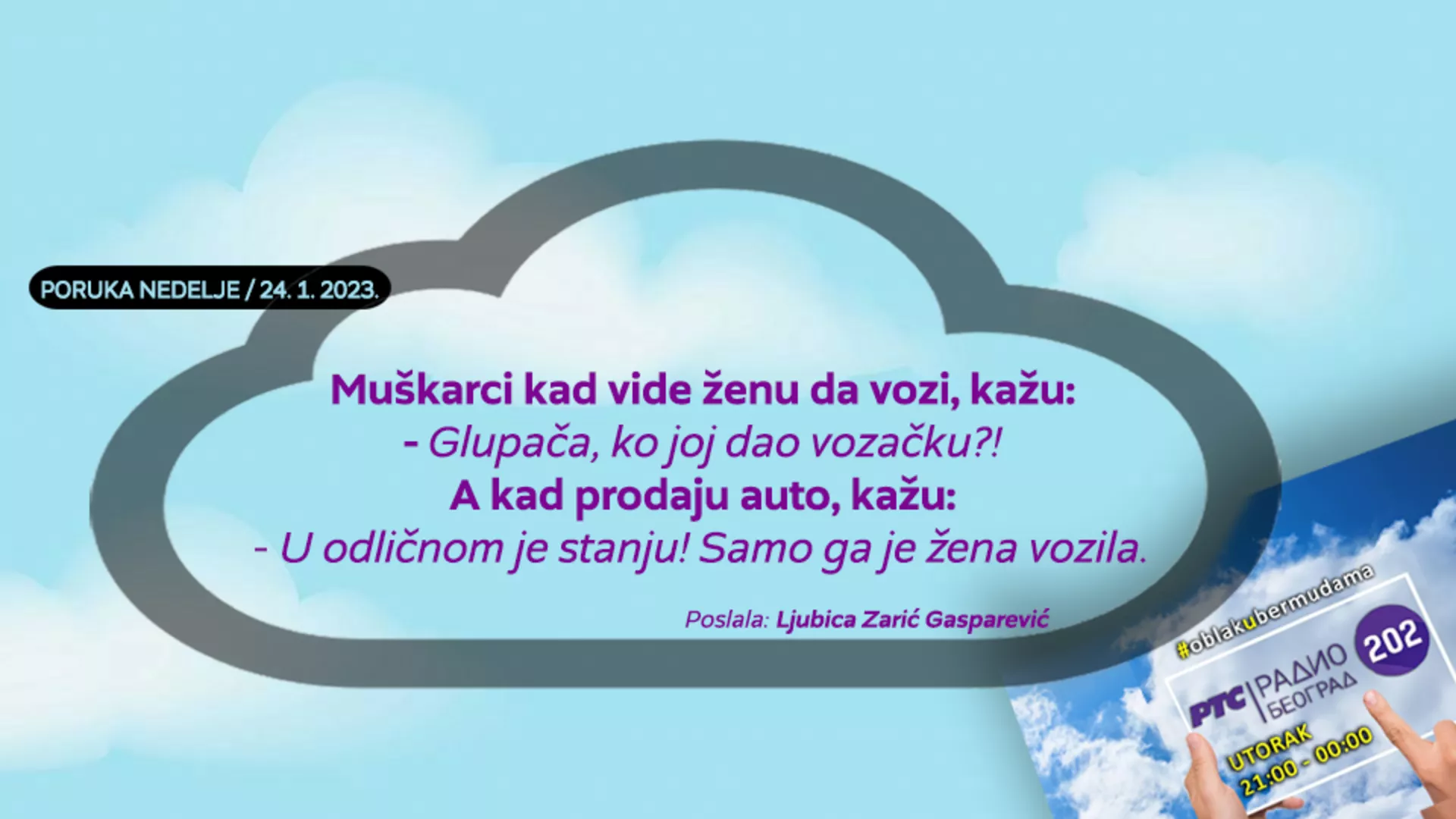 Облак у бермудама –  24. 1. 2023.