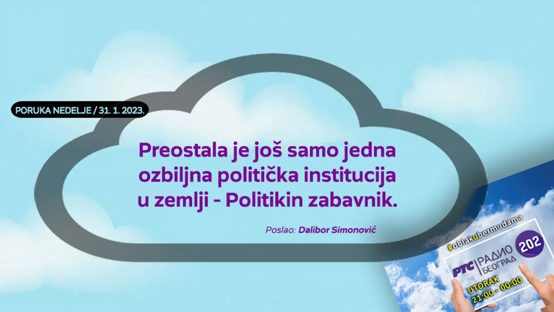 Облак у бермудама –  31. 1. 2023.