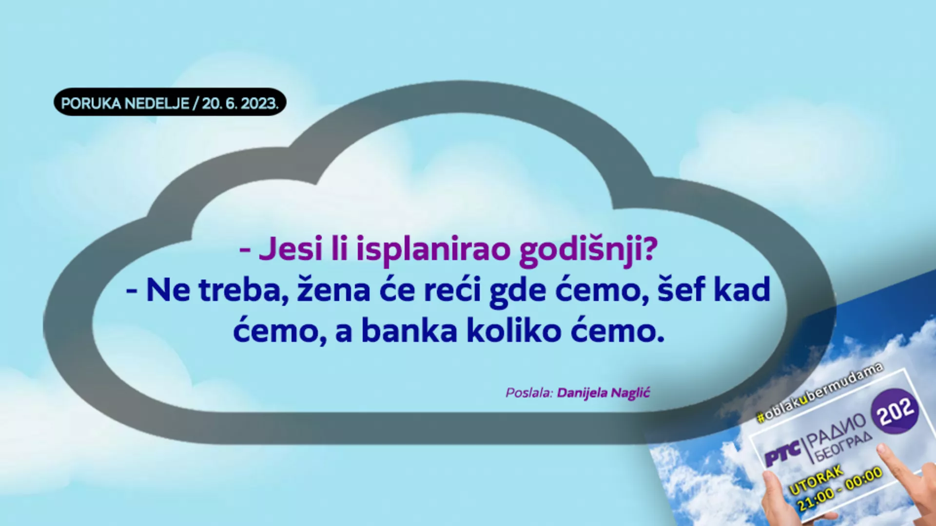 Облак у бермудама –  20. 6. 2023.