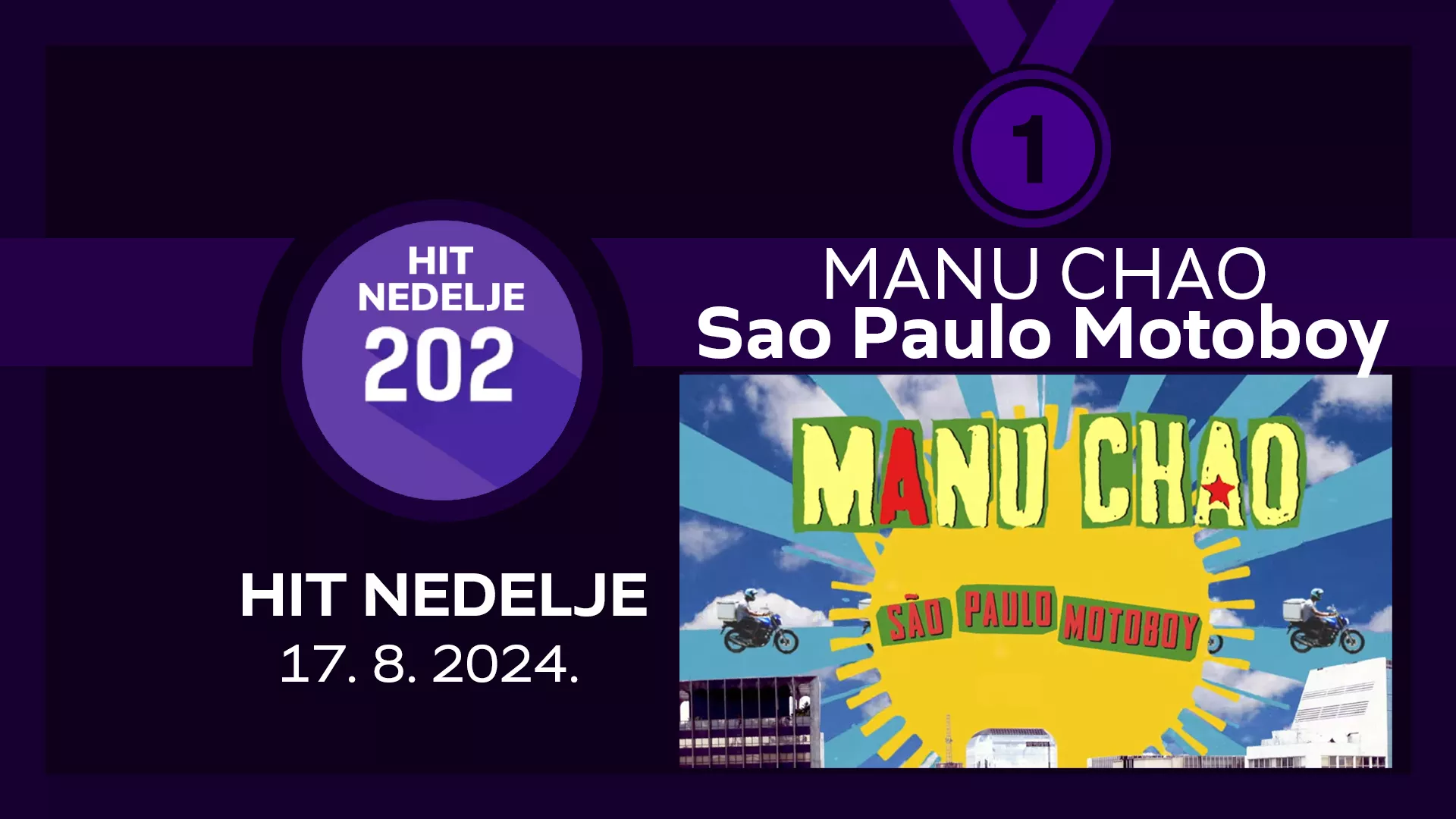 Manu Chao - Sao Paulo Motoboy / Хит недеље – 17. 8. 2024.