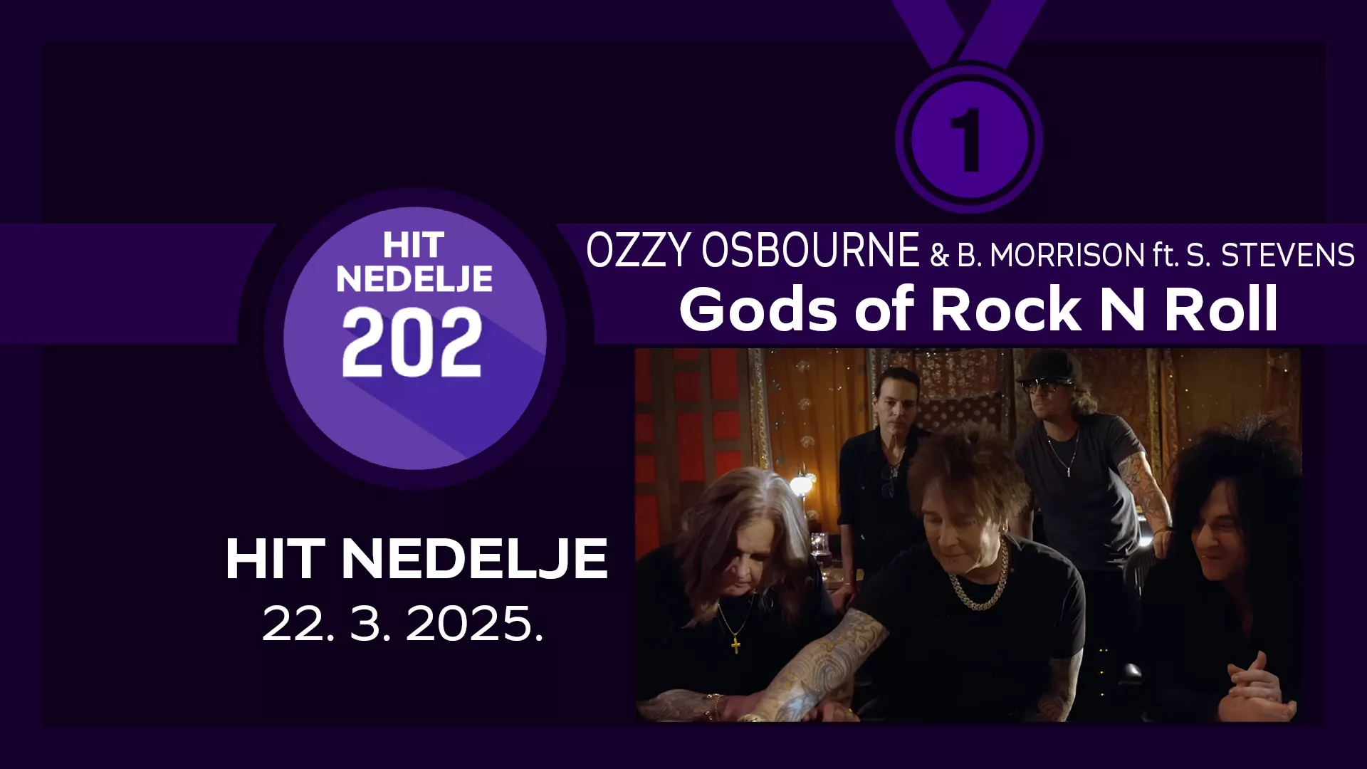 Ozzy Osbourne & Billy Morrison feat. Steve Stevens - Gods of Rock N Roll / Хит недеље – 22. 3. 2025.