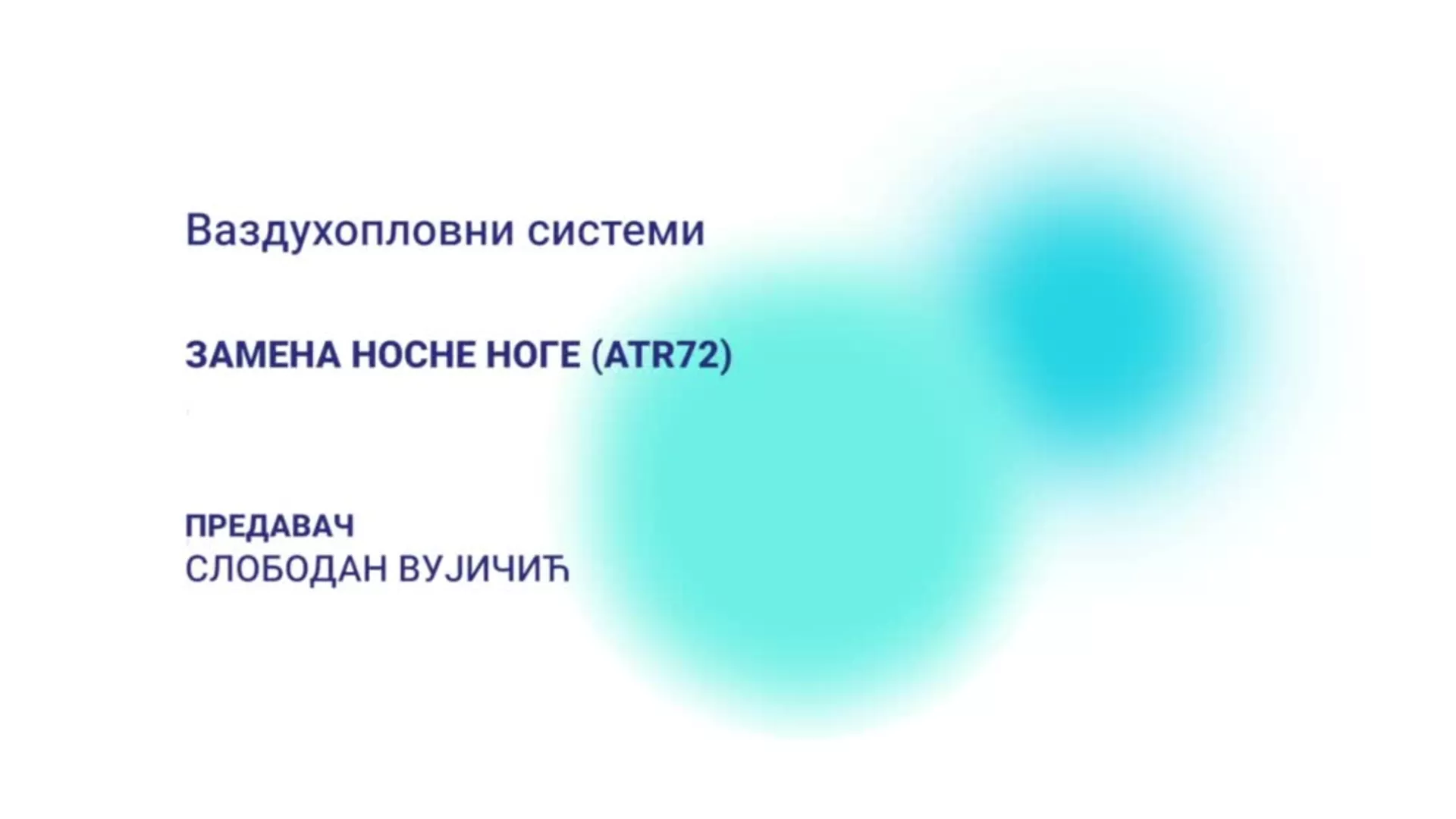 DO – Vazduhoplovni sistemi: Zamena nosne noge (ATR72)