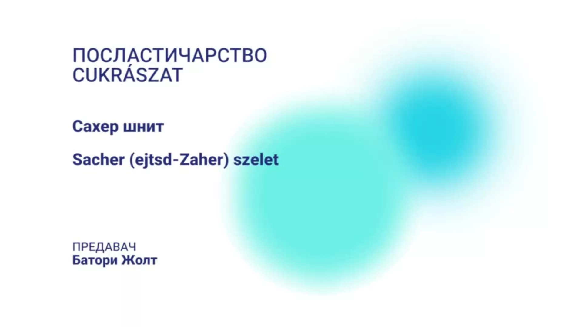 DO – BEETŠ102 – Poslastičarstvo: Saher šnit (mađarski jezik)