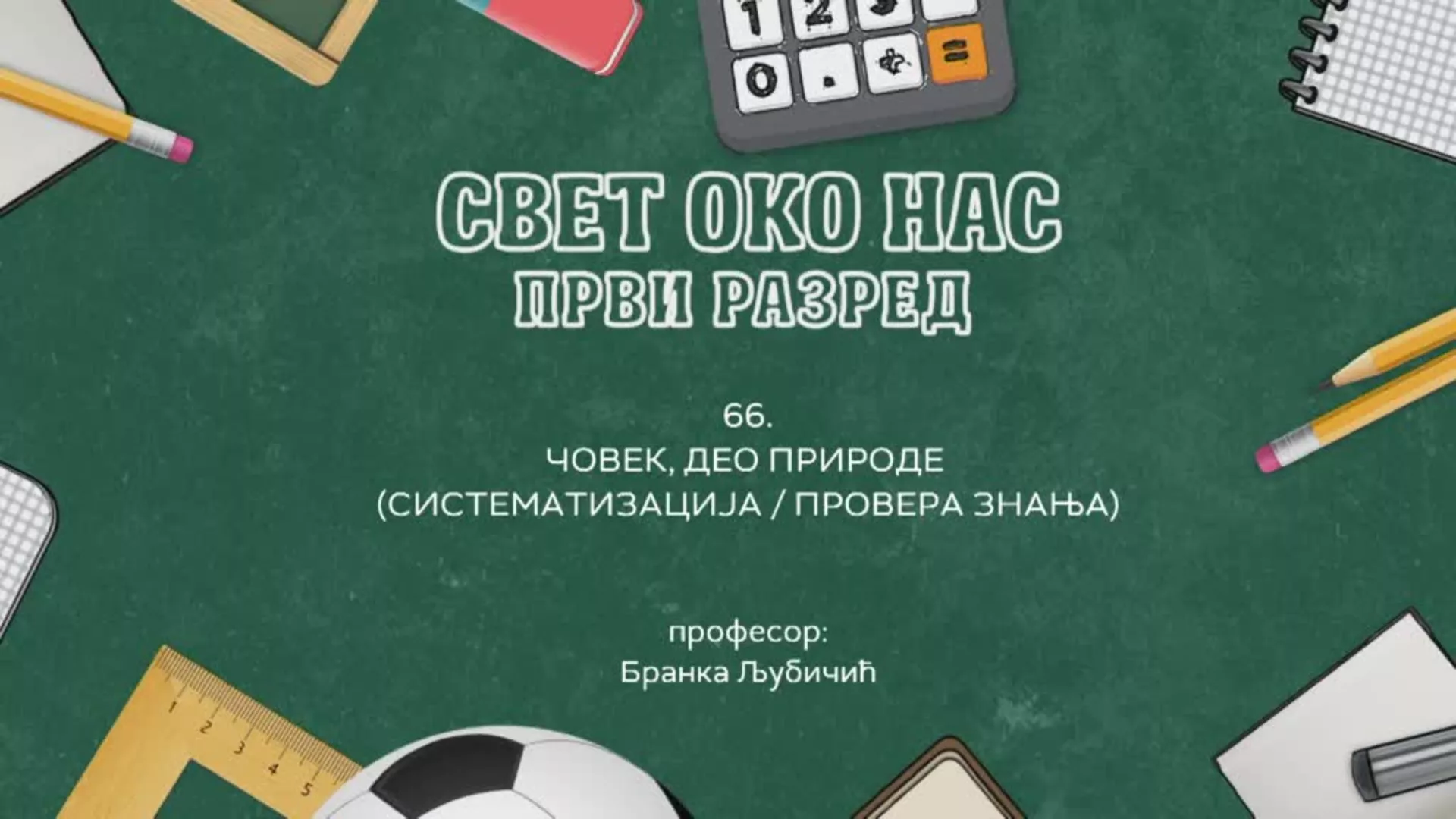 OŠ1 – Svet oko nas, 66. čas: Čovek, deo prirode (sistematizacija/provera znanja)