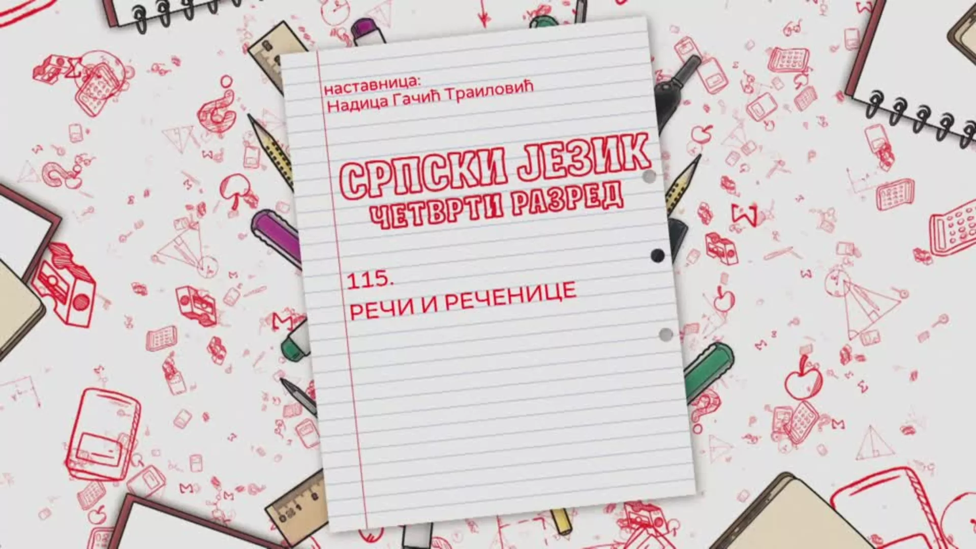 OŠ4 – Srpski jezik, 115. čas: Reči i rečenice