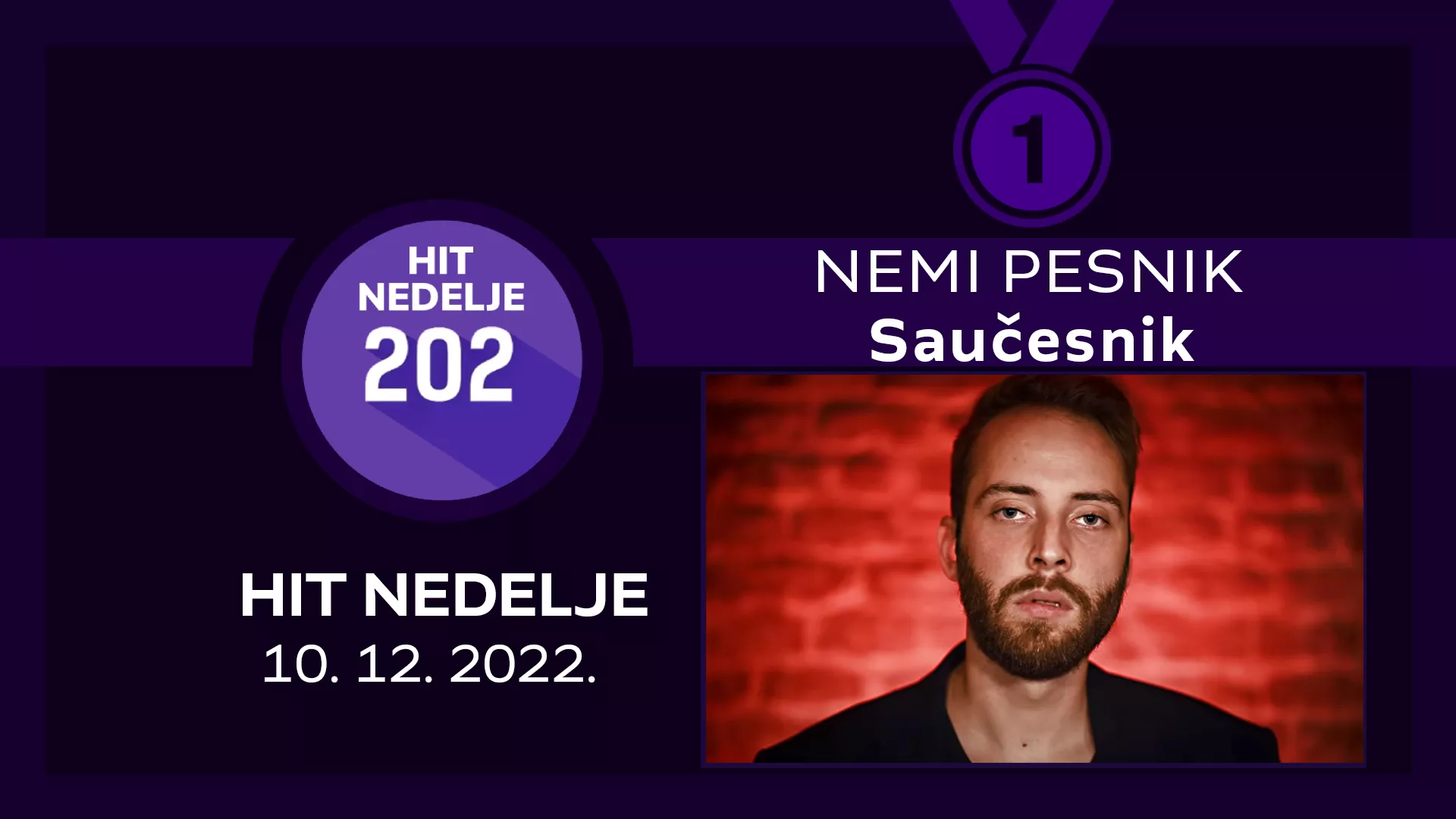 NEMI PESNIK – Saučesnik / Hit nedelje – 10. 12. 2022.