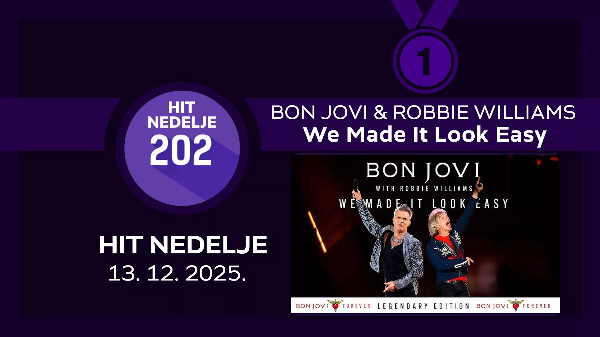 Bon Jovi & Robbie Williams - We Made It Look Easy / Хит недеље – 13. 12. 2025.