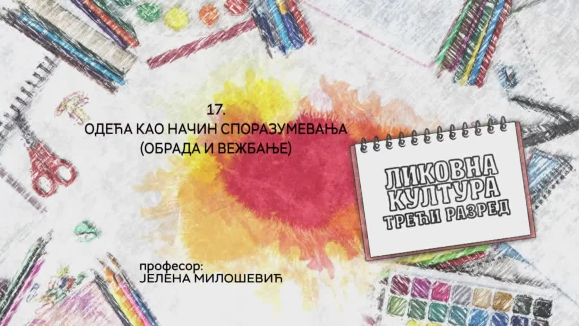 OŠ3 – Likovna kultura, 17. čas: Odeća kao način sporazumevanja (obrada i vežbanje)