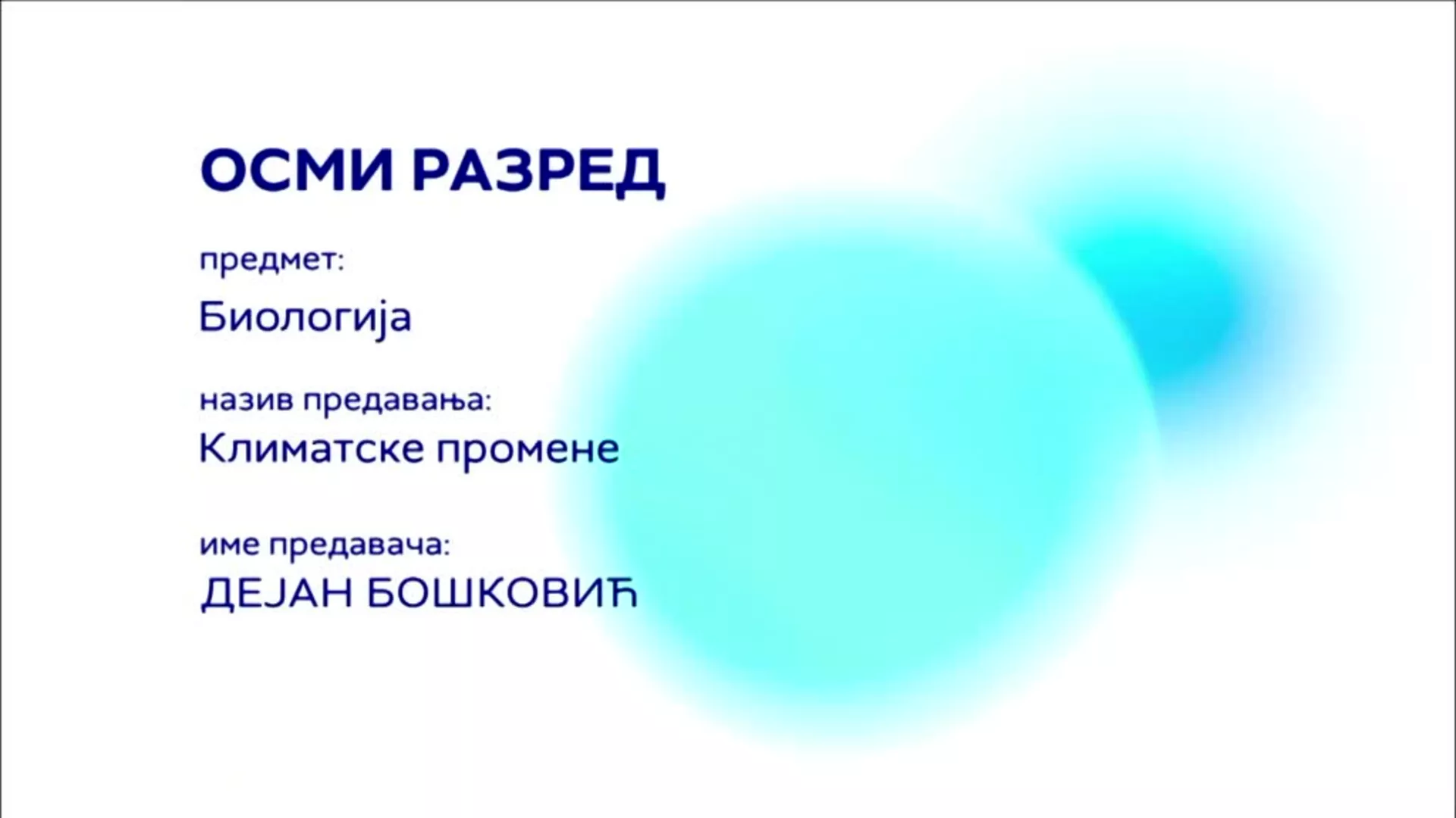 ОШ8 – Биологија: Климатске промене