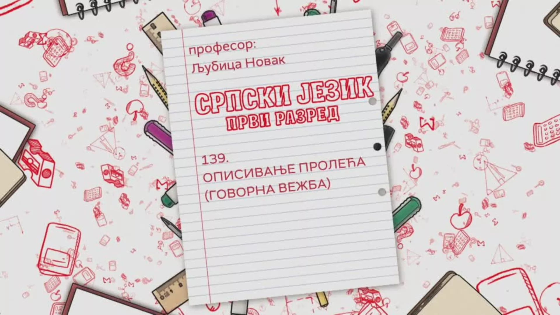 ОШ1 – Српски језик, 139. час: Описивање пролећа (говорна вежба)