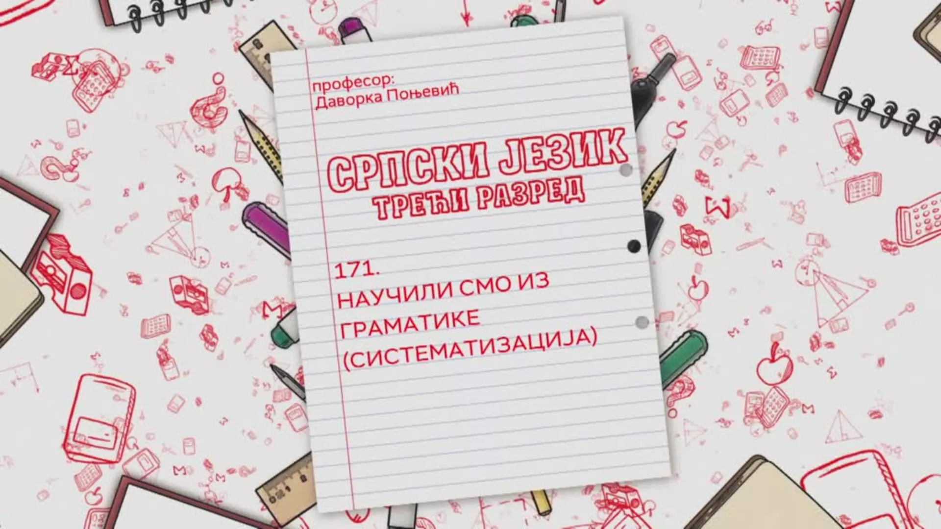 OŠ3 – Srpski jezik, 171. čas: Naučili smo iz gramatike (sistematizacija)